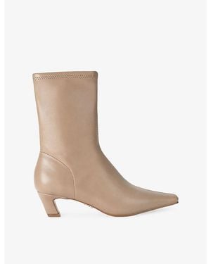 Steve Madden Kimmens Heeled Faux-Leather Ankle Boots - Natural
