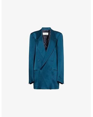 Dries Van Noten Blink Double-Breasted Woven Jacket - Blue