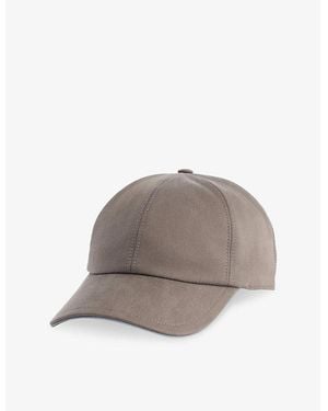 Eleventy Contrast Trim Silk Cap - Brown