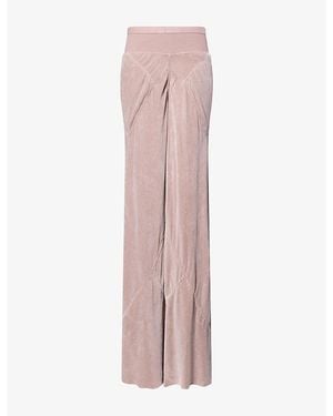 Rick Owens Bias Wide-Leg Velvet Trousers - Pink