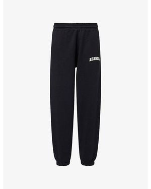 ADANOLA Varsity Cotton-Blend Jogging Bottoms - Black
