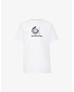 BADDEST SKATE SHOP Ammonite Graphic-Print Cotton-Jersey T-Shirt - White
