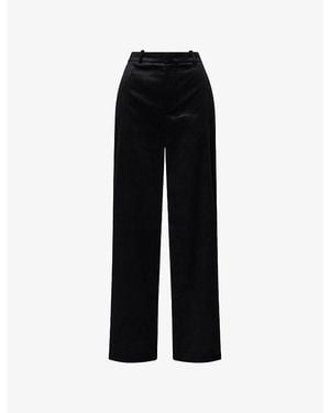 Vince Wide-Leg Velvet Trousers - Black