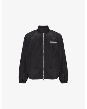 GODMADE Logo-Embroidered Long-Sleeve Shell Bomber Jacket - Black