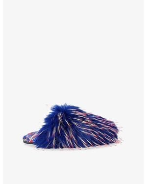 Kurt Geiger Kensington Faux-Fur Slippers - Blue