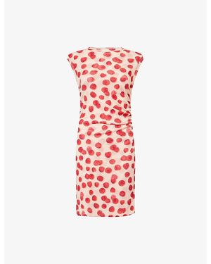 Stella McCartney Print Mesh Midi Dress - Red