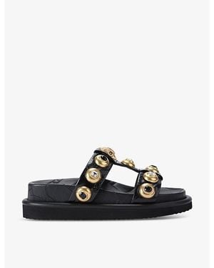 Kurt Geiger Orson Studded Leather Sandals - Black