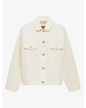 Marni Martingale-Strap Oversized-Fit Denim Jacket - White