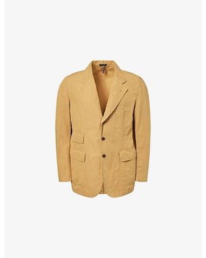 Drake's Clean Games Single-Breasted Cotton And Linen Blazer - Metallic