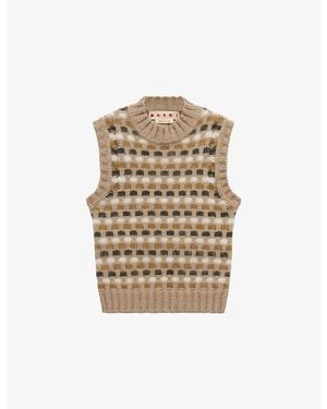 Marni Jacquard Shetland Wool-Blend Vest - Natural