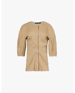 Proenza Schouler Reagan Round-Neck Linen-Blend Top - Natural