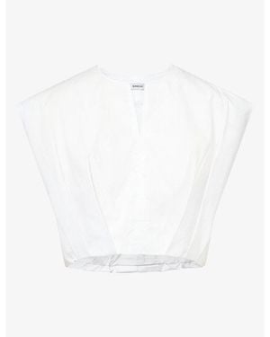 Jonathan Simkhai Wrenli Pleated Cotton-Blend Top - White