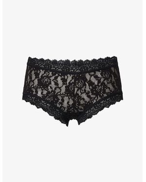 Hanky Panky Boyshort Signature Lace Briefs - Black