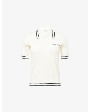 Sporty & Rich Src Mini Cable-Knit Polo Shirt - White