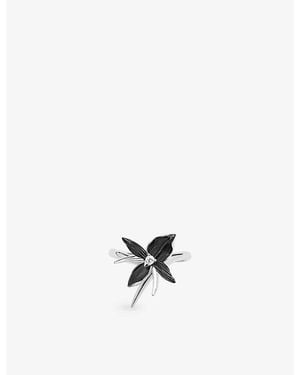 Shaun Leane Orchid Sterling- And 0.05Ct Diamond Flower Ring - White