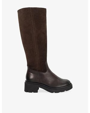 Dune Tallon Leather And Suede Knee-High Boots - Brown