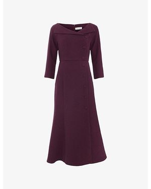 Phase Eight Petite Sienna Tux Woven Midi Dress - Purple