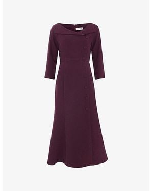 Phase Eight Petite Sienna Tux Woven Midi Dress - Purple