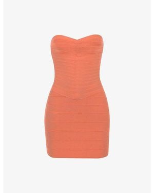 House Of Cb The Sweetheart Strapless Stretch-Woven Mini Dress - Orange