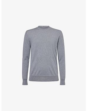 Eleventy Crewneck Long-Sleeves Wool Jumper - Blue