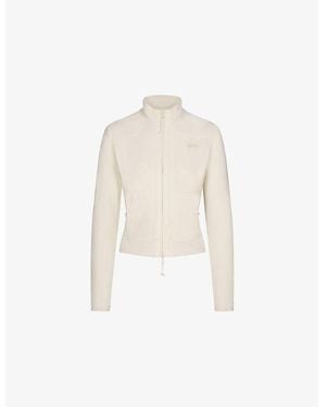 Skims Fleece Lounge Fitted Jacket - White