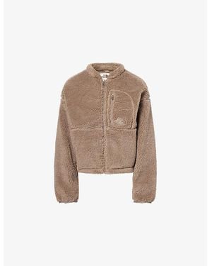 The North Face Ex Pile Logo-Embroidered Fleece Jacket - Brown