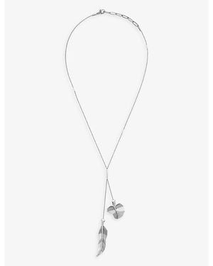 La Maison Du Couturier X Tomasz Donocik Double 2 Leaf 18Ct-Plated Sterling- And Cubic Zirconia Necklace - White