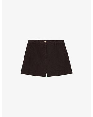Reiss Carmen Lyocell And Linen Shorts - Black