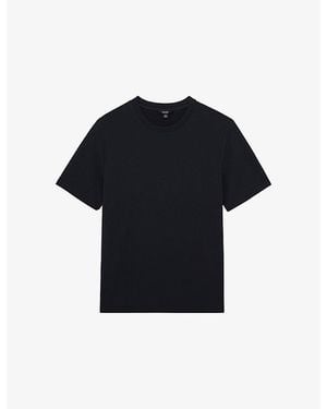 Reiss Jack Textured Stretch-Woven T-Shirt - Blue