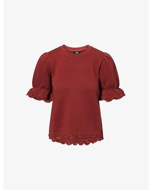 PAIGE Ciabatta Embroidered-Trims Cotton Top