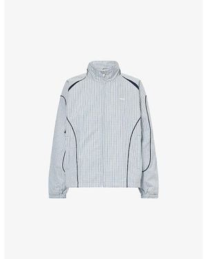 Obey Practice Check Windbreaker Jacket - Blue