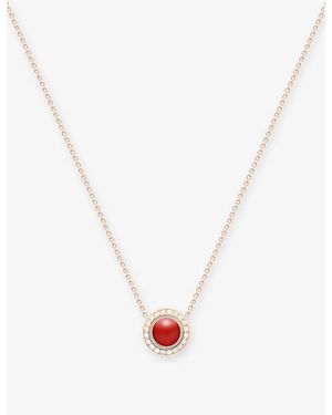 Piaget Possession 18Ct Rose- Carnelian And 0.28Ct Diamond Pendant Necklace - White