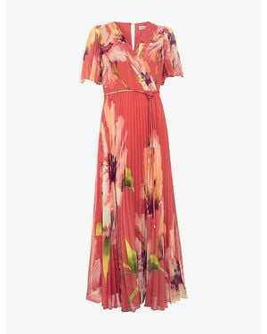 Phase Eight Abigail Floral-Print Woven Maxi Dress - Red