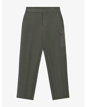 BOGGI Straight Elasticated-Waist Stretch Cotton-Blend Trousers - Grey