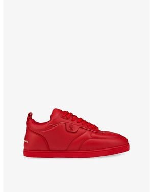 Christian Louboutin Sk Vi Leather Trainers - Red