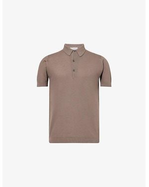 John Smedley Roth Regular-Fit Cotton-Piqué Polo Shirt - Brown