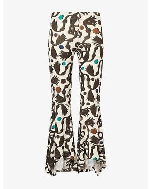 Siedres Jeslynn Flared-Leg Stretch-Jersey Trousers - Black