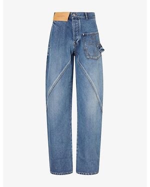 JW Anderson Twisted Workwear Cotton Denim Jeans - Blue