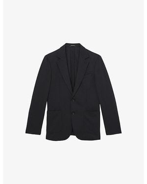 Reiss Gerrard Notched-Lapel Slim-Fit Stretch-Jersey Blazer - Blue