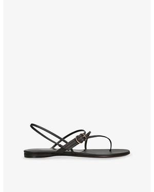 Herbert Levine Starry Eyed Leather Flat Sandals - White