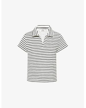 4th & Reckless Zita Towelling Short-Sleeve Woven Polo Shirt - White