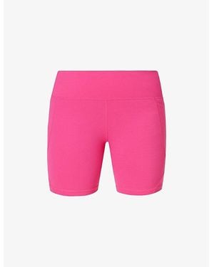 Sweaty Betty Power 6 Logo-Print Stretch-Jersey Biker Shorts - Pink