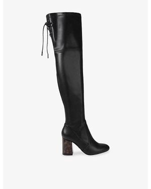 Carvela Kurt Geiger Vito Faux-Leather Heeled Over-The-Knee Boots - Black