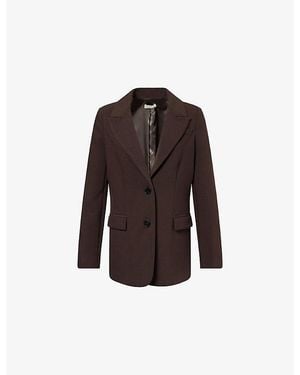 Dissh Elle Notched-Lapel Woven Blazer - Brown