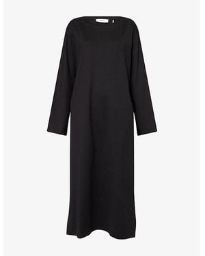 Skall Studio Loui Long-Sleeve Cotton-Jersey Midi Dress - Black