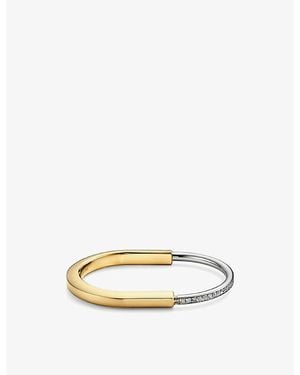 Tiffany & Co. Lock 18Ct And- And 1.08Ct Diamond Bangle Bracelet - Natural