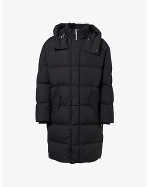 Moose Knuckles Everest Long Hooded Stretch-Woven Blend Down Jacket - Black