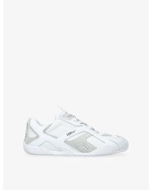 Versace Galaxia Leather And Mesh Trainers - White