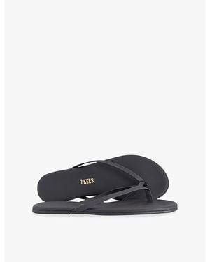 TKEES Lily Leather Flip-Flops - Red