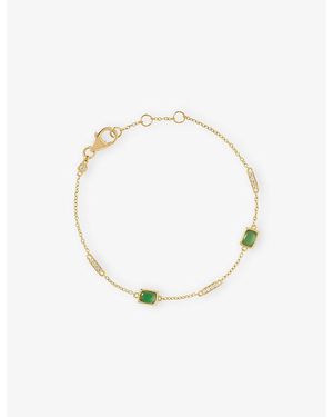 Astley Clarke Aurora Ridge 18Ct, Chalcedony And Sapphire Station Bracelet - White